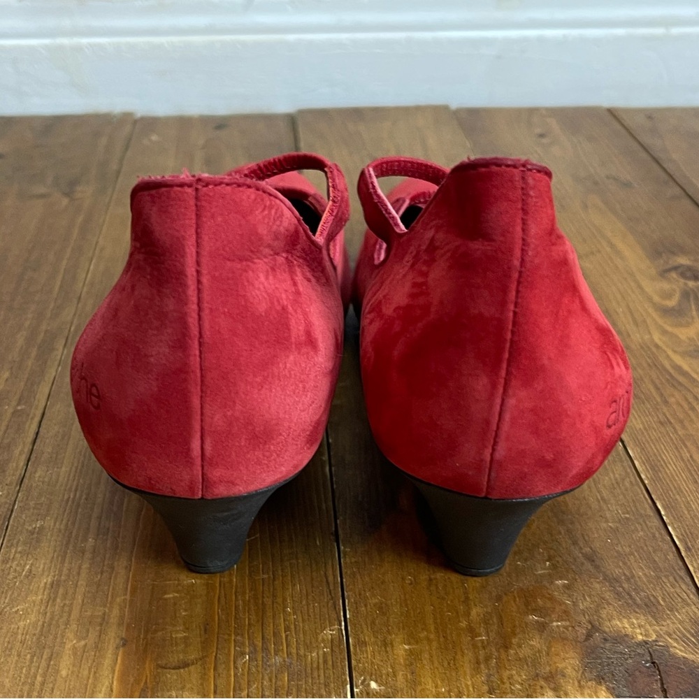 Arche size 37 red Nubuck leather double strap Mary Jane style shoes - Picture 4 of 11